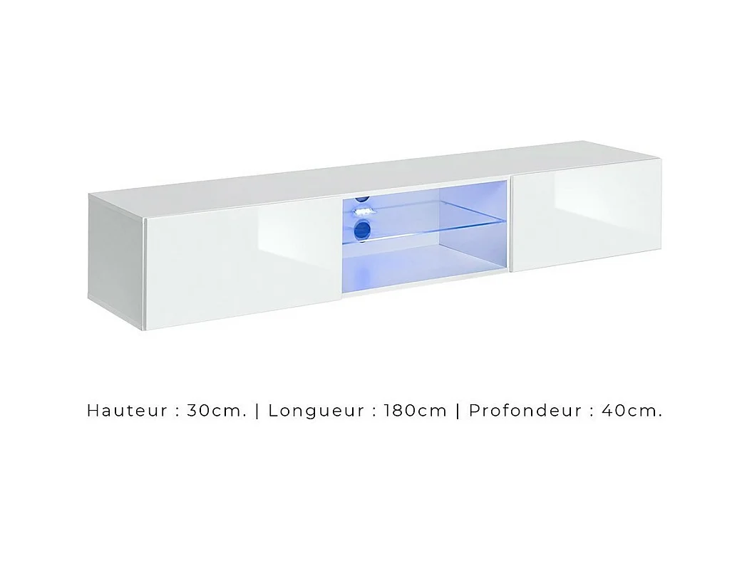 Set di mobili da soggiorno SWITCH XXI design, colore bianco lucido.