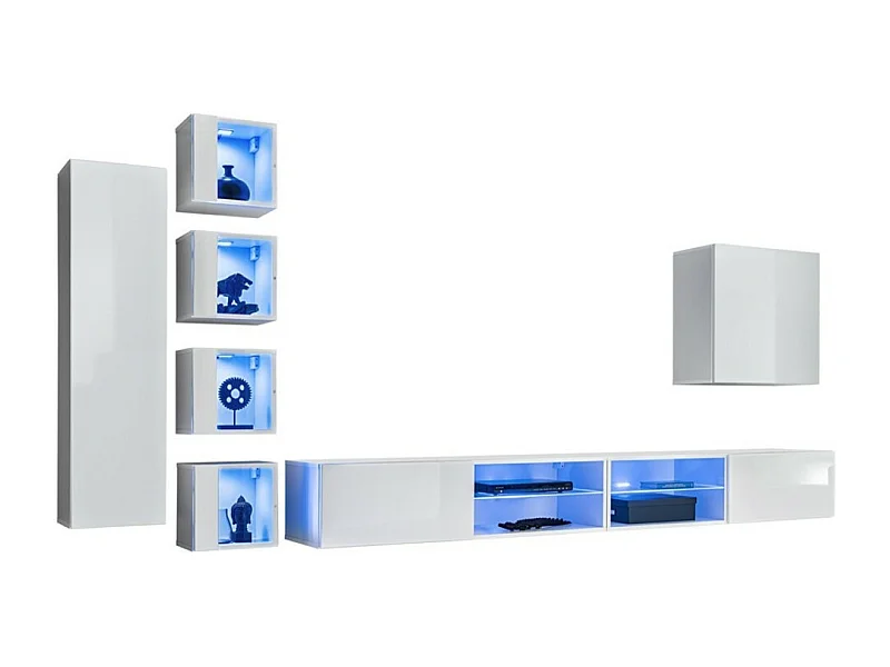 Salonmeubelset SWITCH XXVI, design, in hoogglans wit.