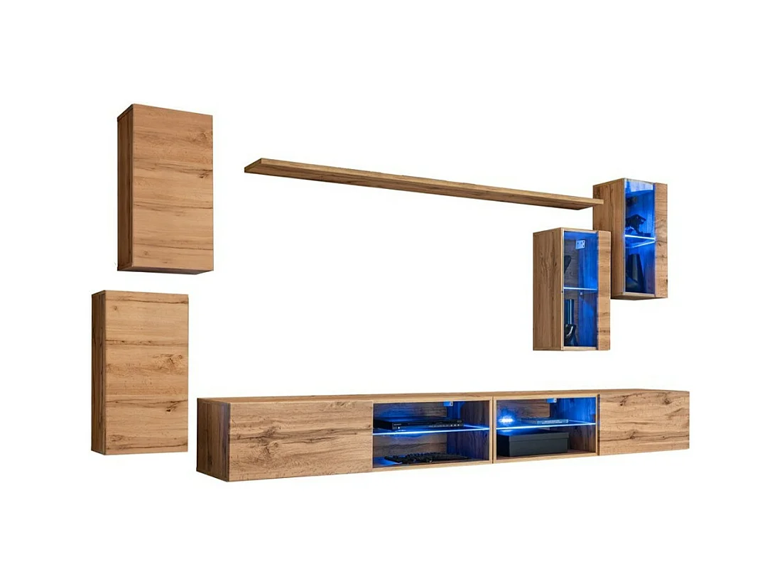 Ensemble meubles de salon SWITCH XXV – LED – Chêne – Design suspendu