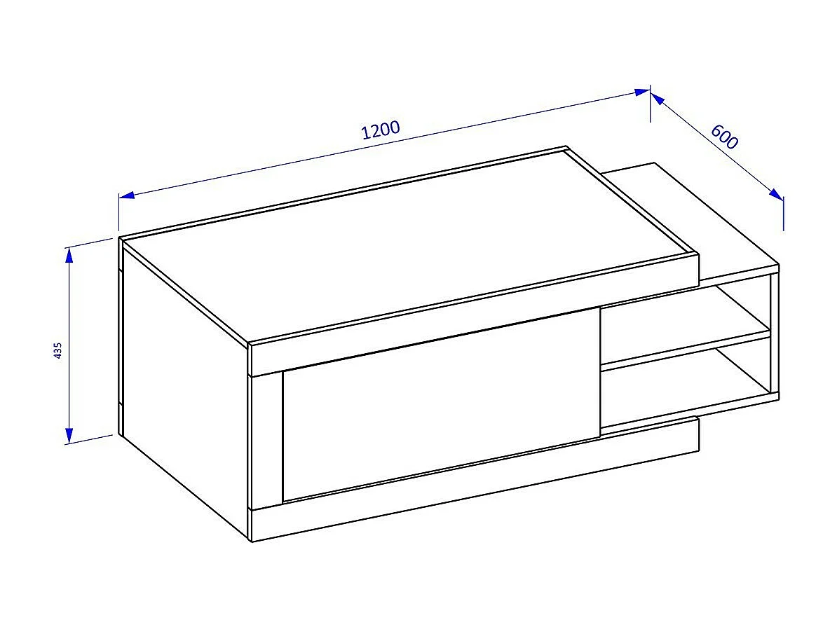 Ensemble de 5 meubles de salon collection SINATRA. Couleur chêne et blanc brillant.