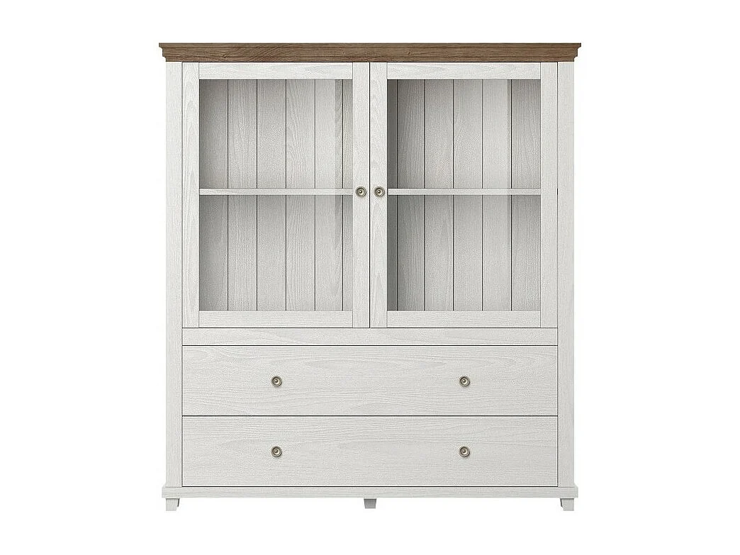 Ensemble de 6 meubles pour votre salon coloris frêne blanc et chêne. Collection ASSIA