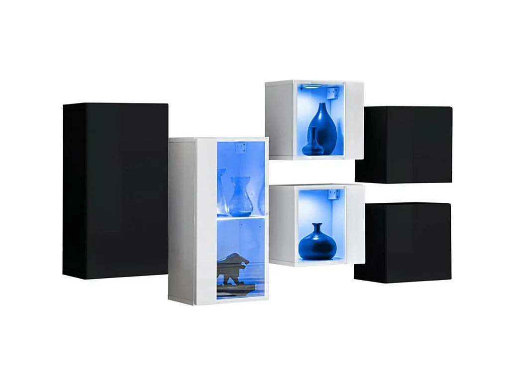 Woonkamerset SWITCH SBIV design. Kleuren zwart en wit.