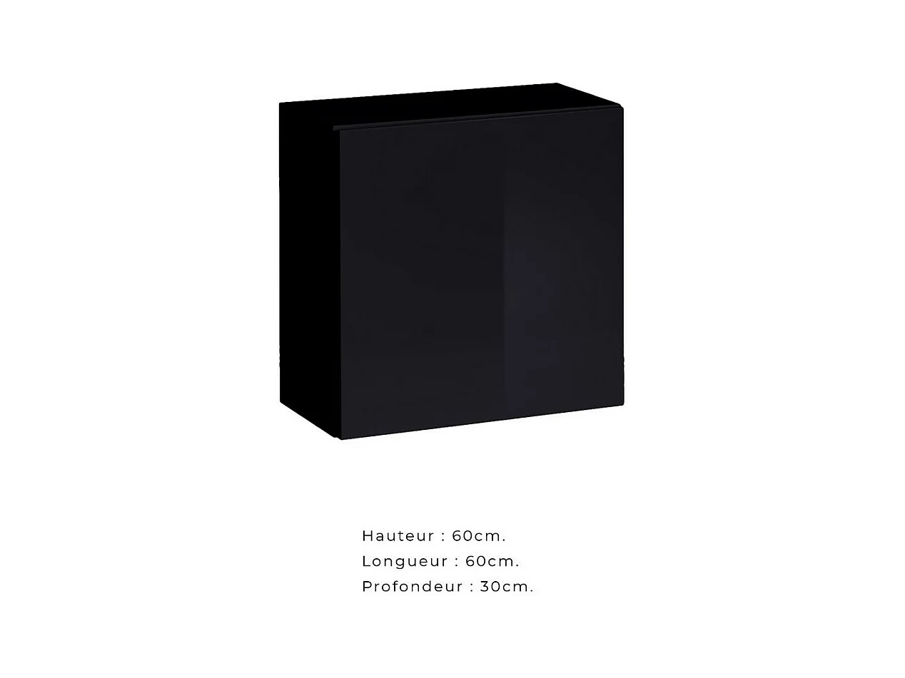 Set di mobili da soggiorno SWITCH XXVI – Rovere e nero – LED integrati & sistema Push to Open