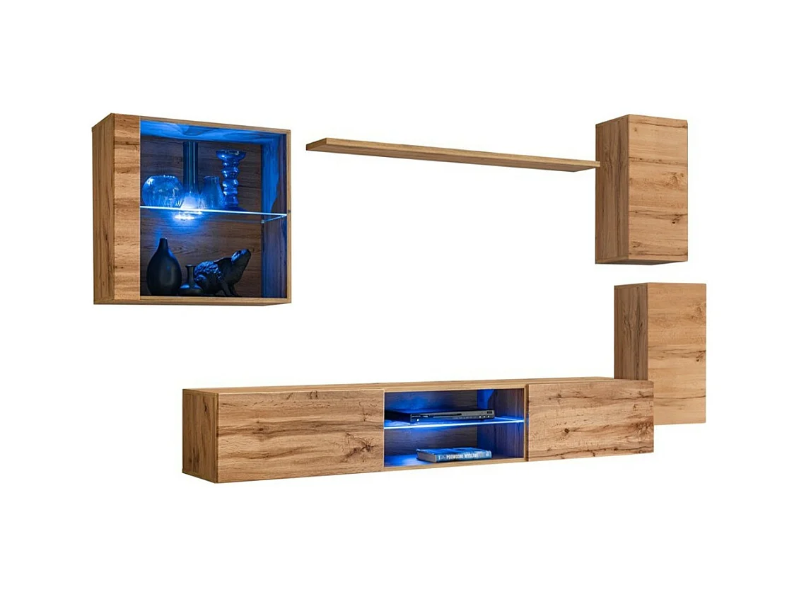 Ensemble meubles de salon SWITCH XXIII – LED – Chêne – Design suspendu