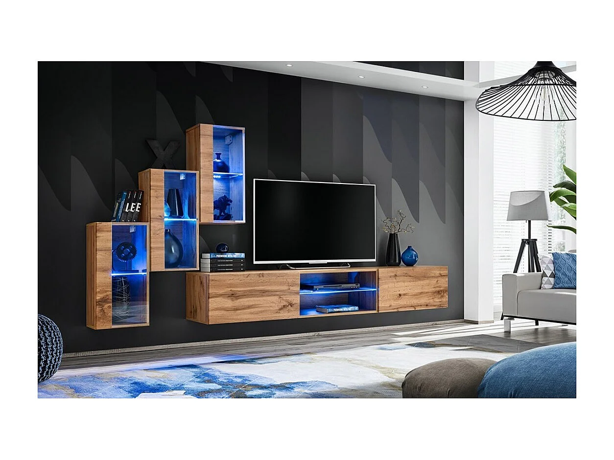 Conjunto de móveis para sala de estar SWITCH XXII, cor carvalho.