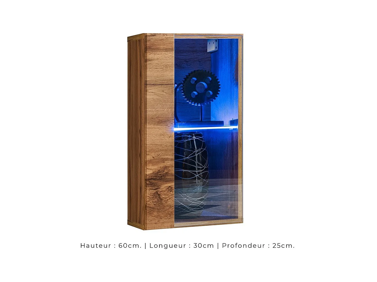 Ensemble meubles de salon SWITCH XXII design, coloris chêne et gris.