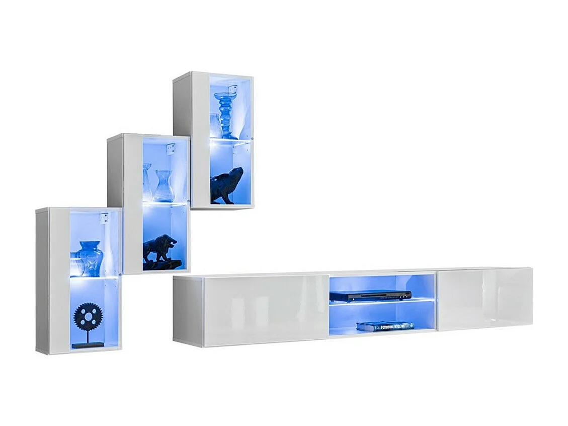 Woonkamer meubelset SWITCH XXII design, in glanzend witte kleur.