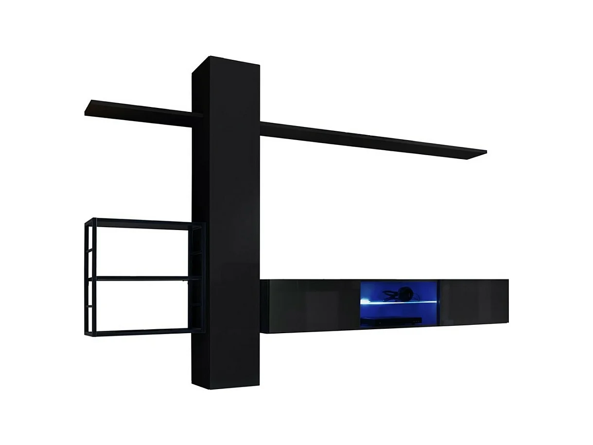 Ensemble meubles de salon style industriel SWITCH M5. Coloris noir.