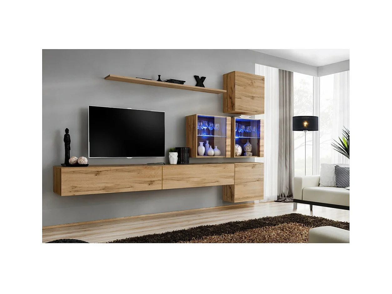 Woonkamer meubelset SWITCH XIX design, Wotan eiken kleur.