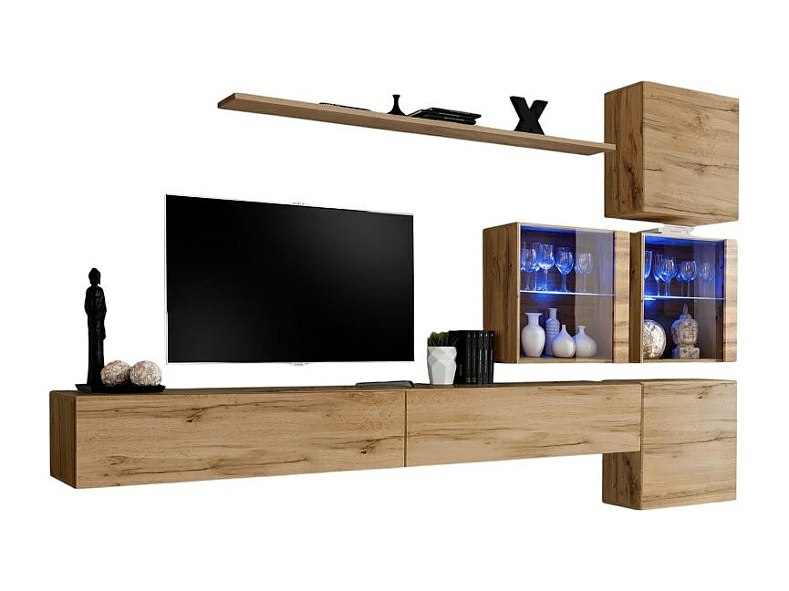 Woonkamer meubelset SWITCH XIX design, Wotan eiken kleur.