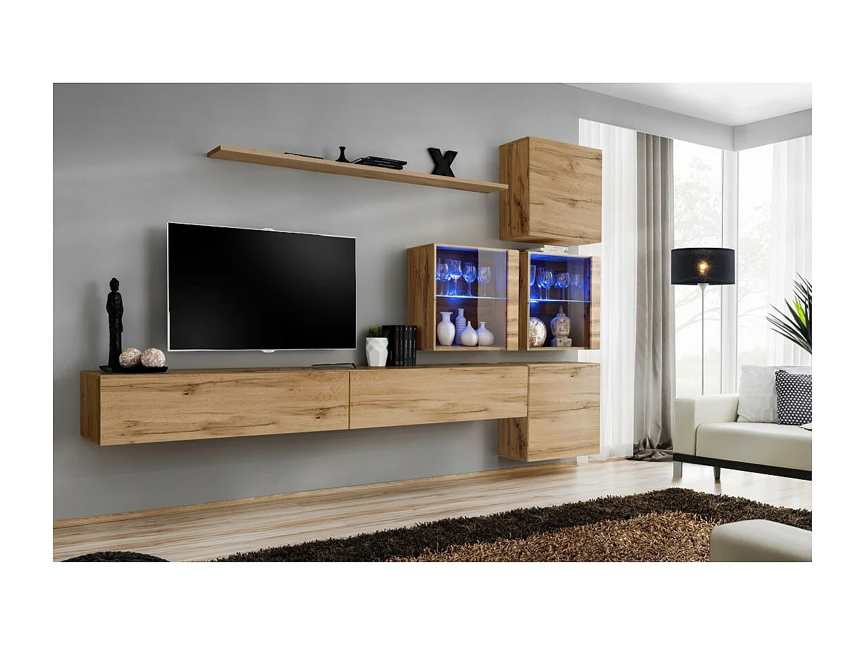 Woonkamer meubelset SWITCH XIX design, Wotan eiken kleur.