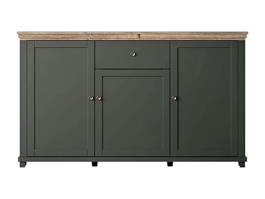 Set di 5 mobili per il tuo soggiorno in color verde e rovere. Collezione ASSIA.