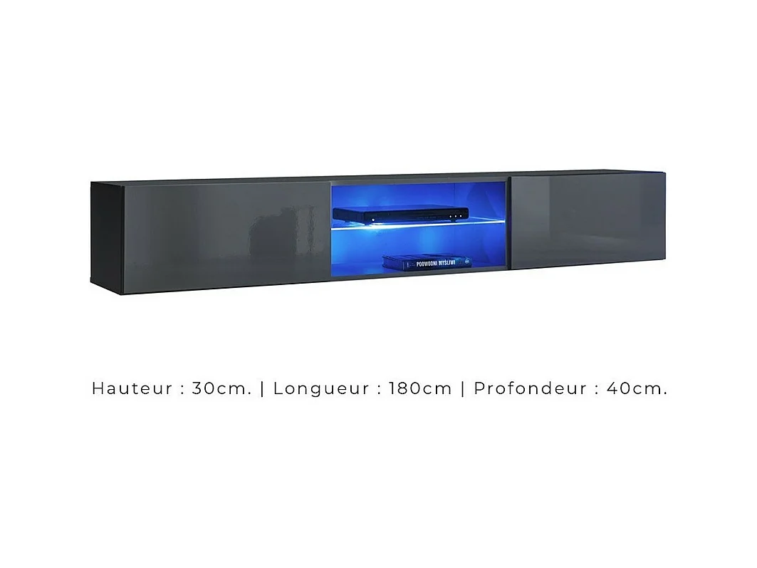 Ensemble meubles de salon SWITCH XXI design, coloris gris brillant.