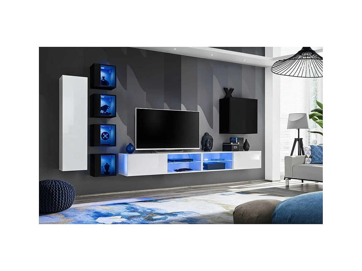 Woonkamerset SWITCH XXVI design, in wit en zwart.