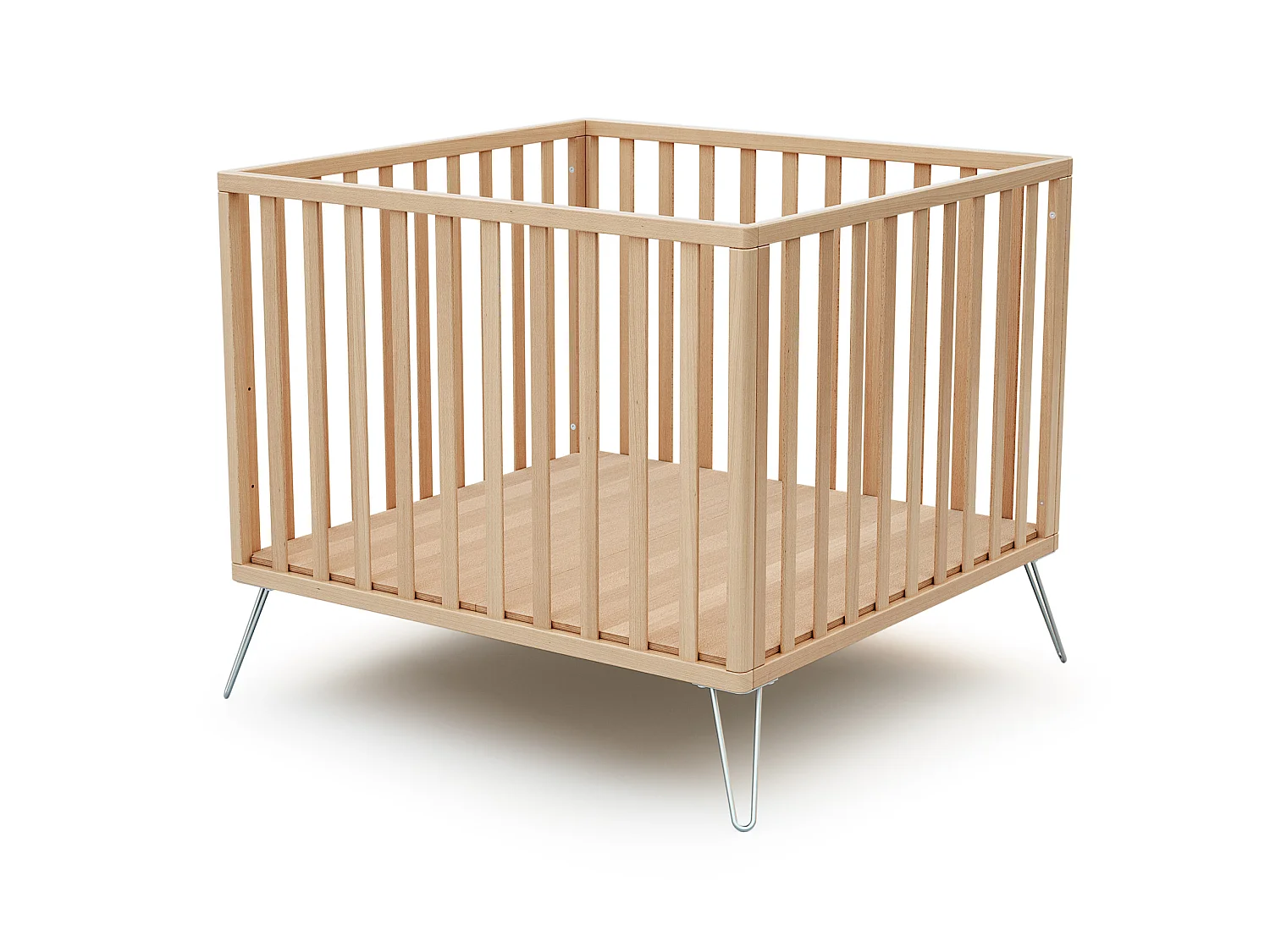 Parque infantil ONLY madera - Haya/Acero - 100 x 100 cm