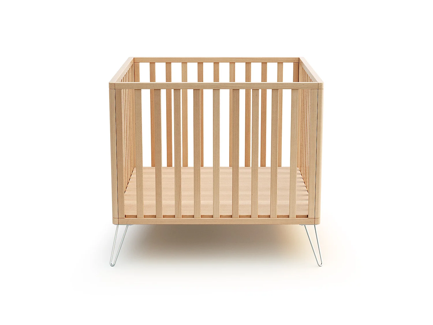 Parque infantil ONLY madera - Haya/Acero - 100 x 100 cm