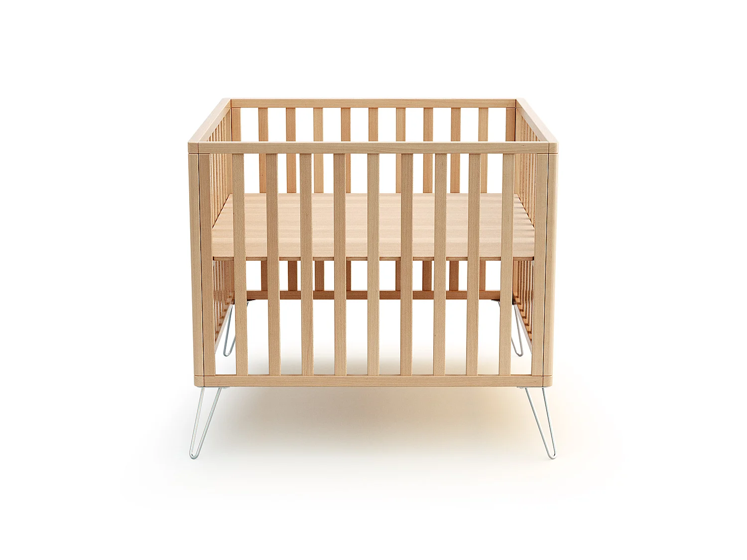 Parque infantil ONLY madera - Haya/Acero - 100 x 100 cm