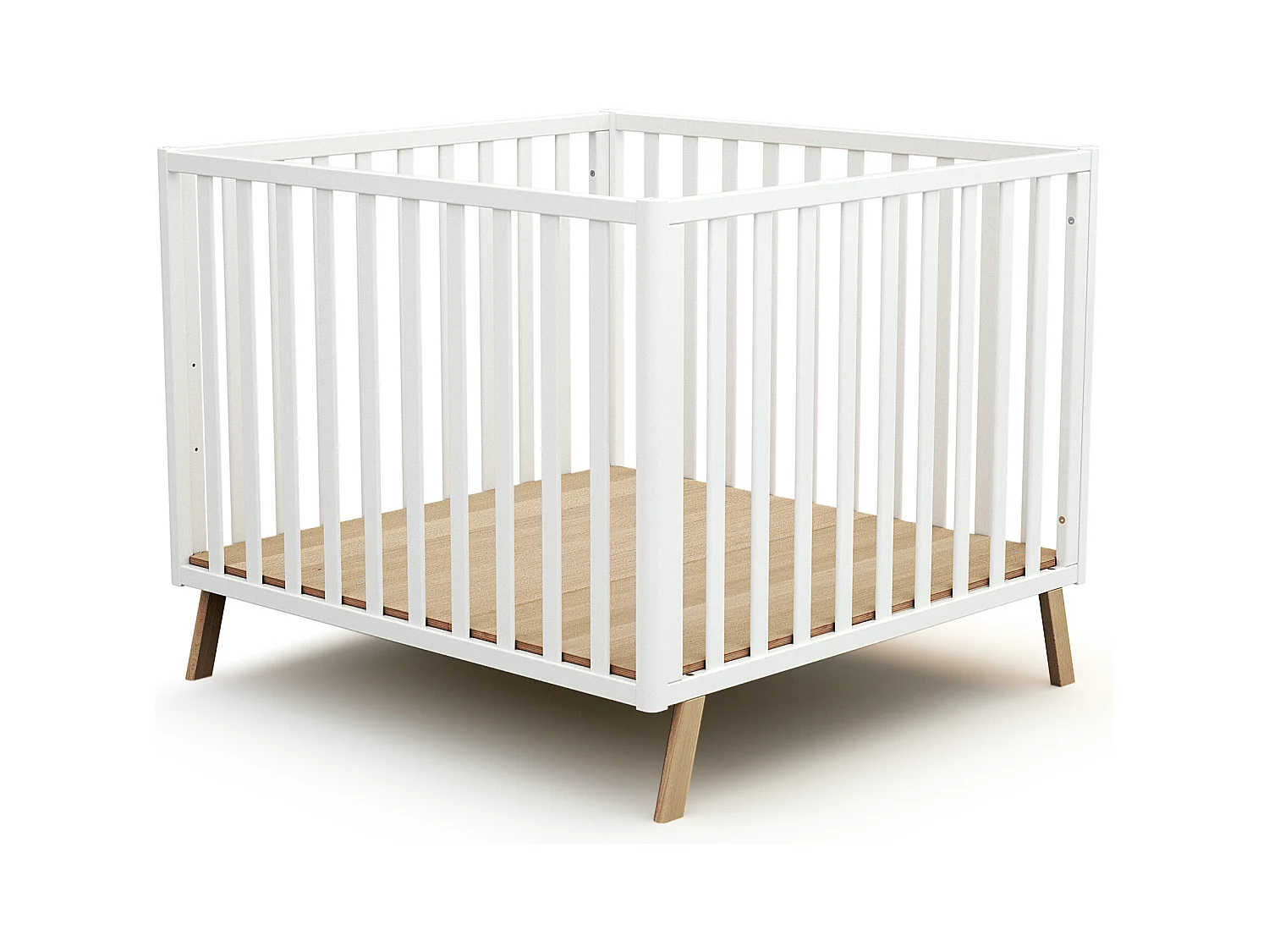 Omvormbare houten box CONFORT in hout Wit 100 x 100 cm