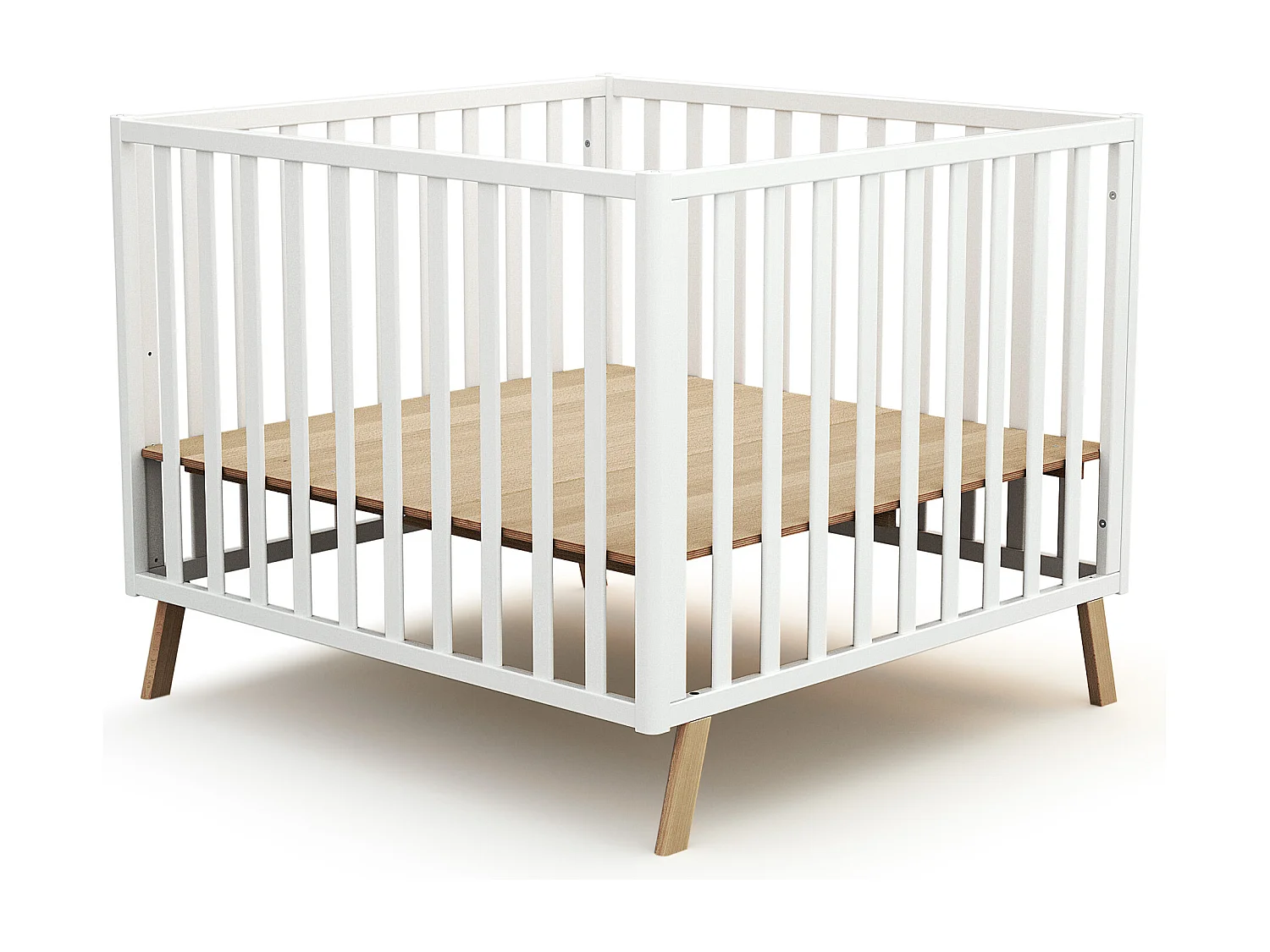 Omvormbare houten box CONFORT in hout Wit 100 x 100 cm