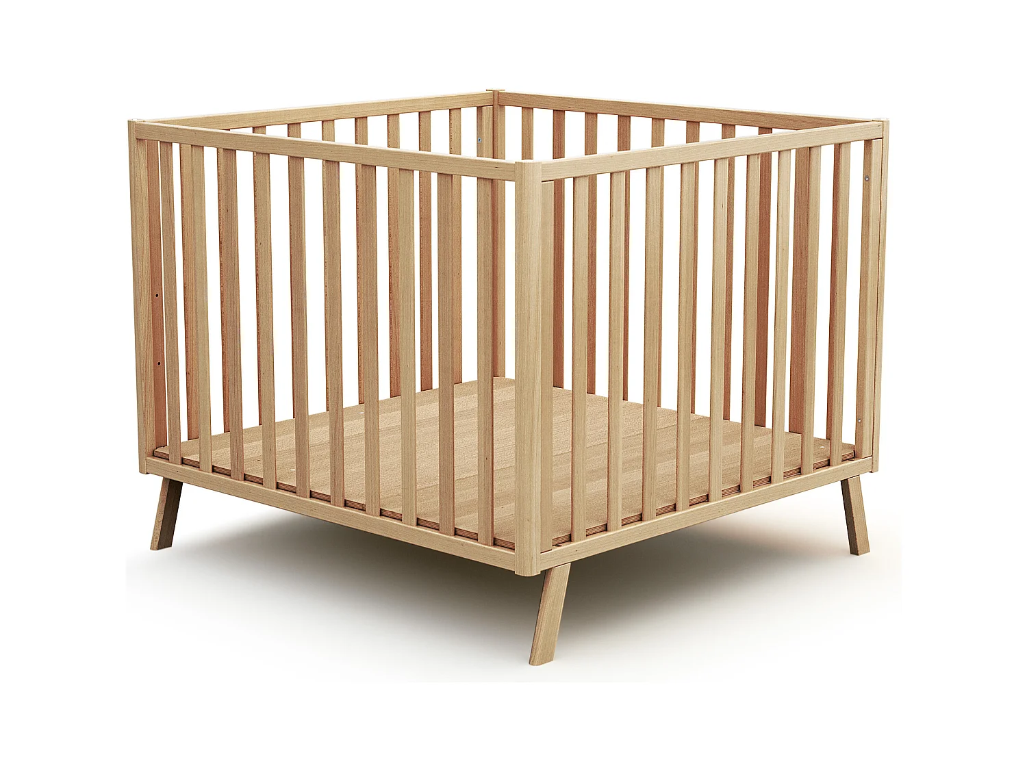 Parque infantil bebé evolutivo CONFORT madera - Haya Barnizada - 100 x 100 cm