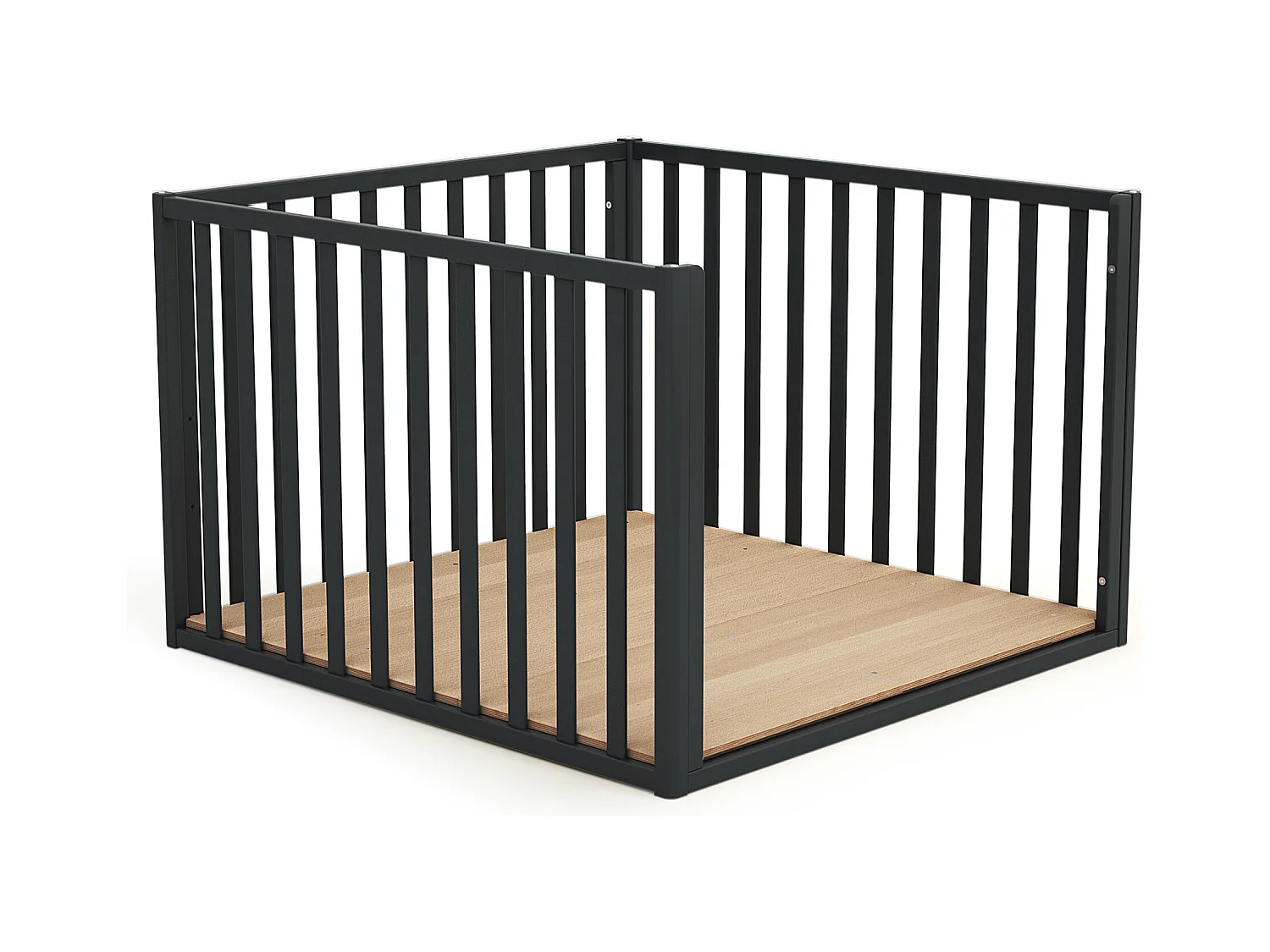 Parc bébé évolutif en bois CONFORT Gris Graphite 100 x 100 cm