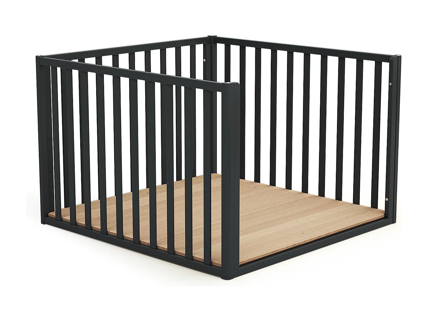 Parc bébé évolutif en bois CONFORT Gris Graphite 100 x 100 cm