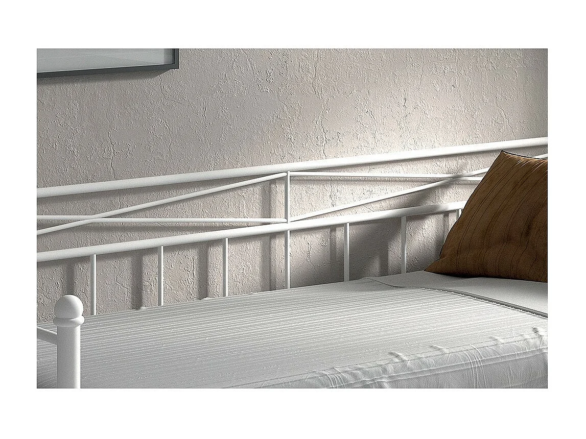 Cama diván blanca SOBLA 90x200 - Estilo contemporáneo