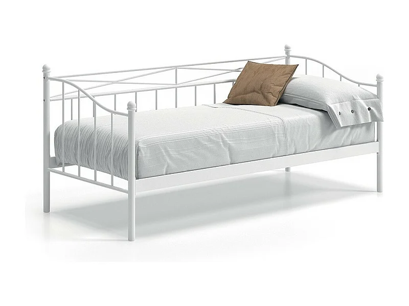 Witte slaapbank SOBLA 90x200 - Hedendaagse stijl