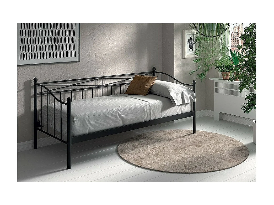 Zwarte slaapbank SOBLa 90x200 - Hedendaagse stijl