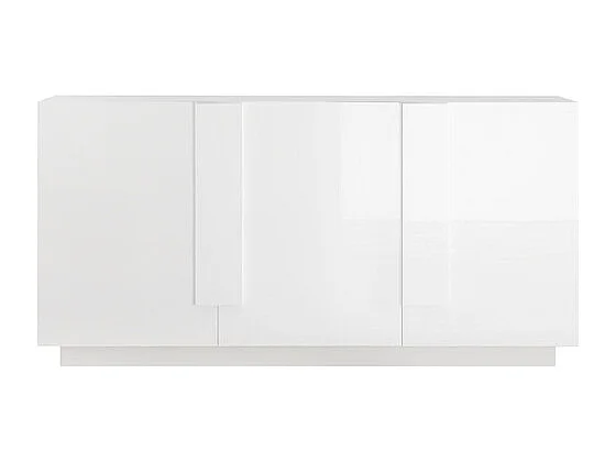 Buffet 3 portes JUPITER blanc laqué brillant 182 cm