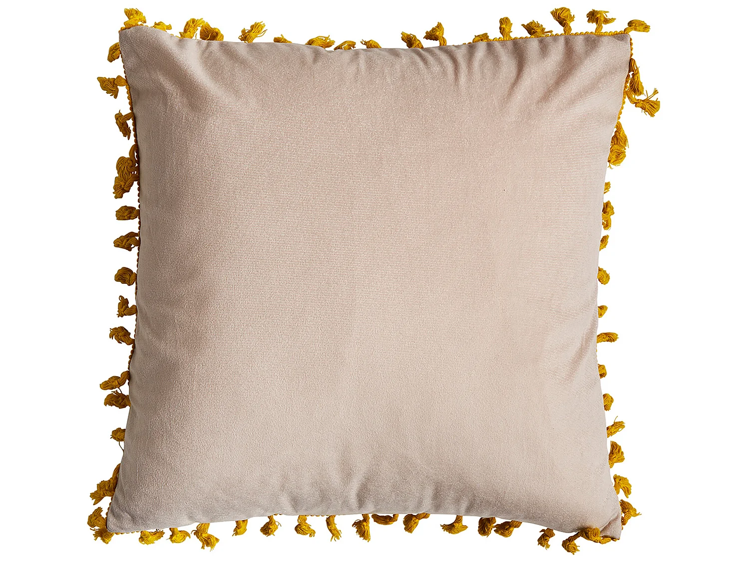 Cojín de chenilla en color crema de 42x42x10cm