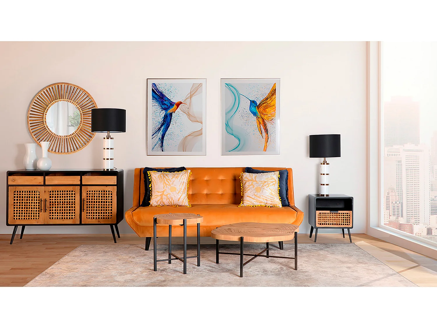 Cojín de chenilla en color crema de 42x42x10cm