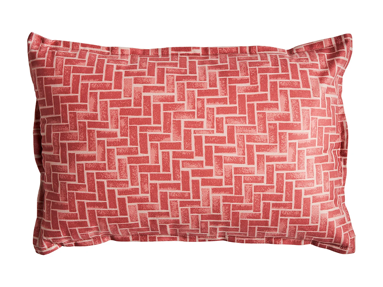 Coussin en velours rose 42x26x10 cm