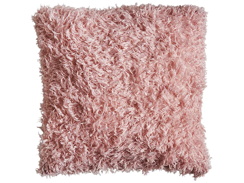 Cojín de poliéster en color rosa de 42x42x10cm