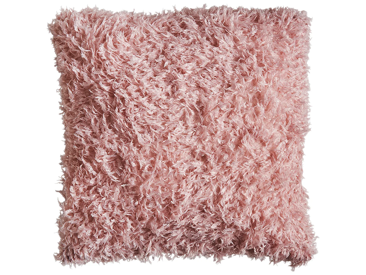 Cojín de poliéster en color rosa de 42x42x10cm