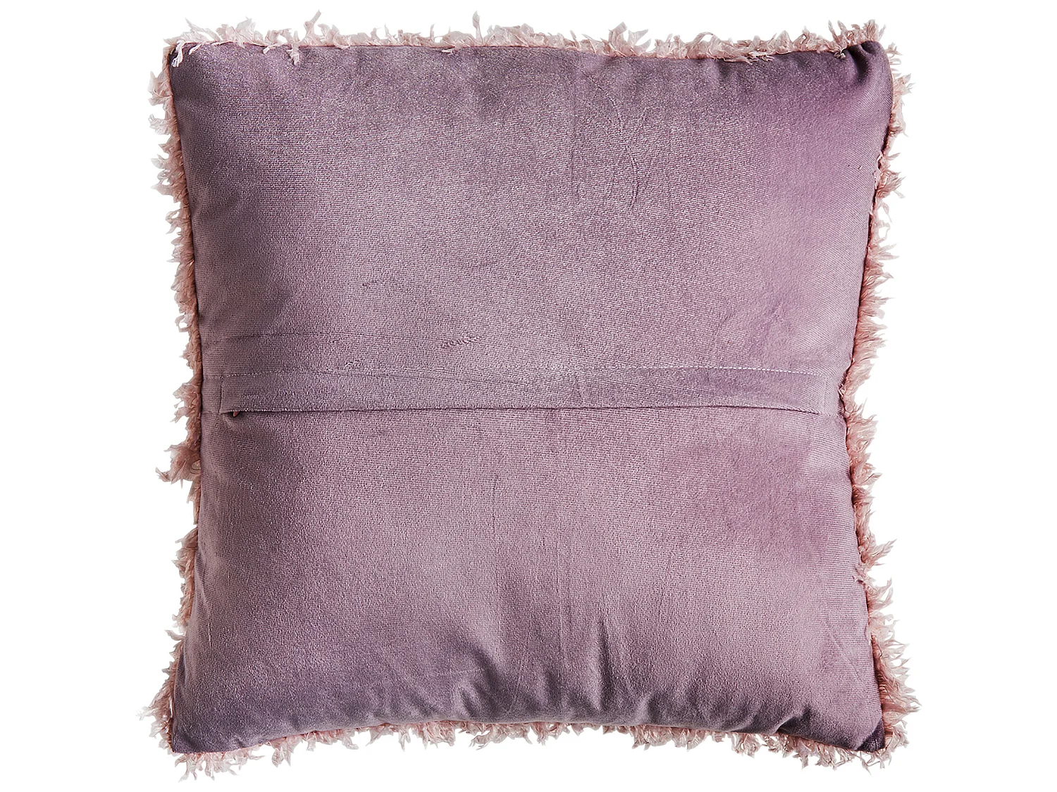 Cojín de poliéster en color rosa de 42x42x10cm