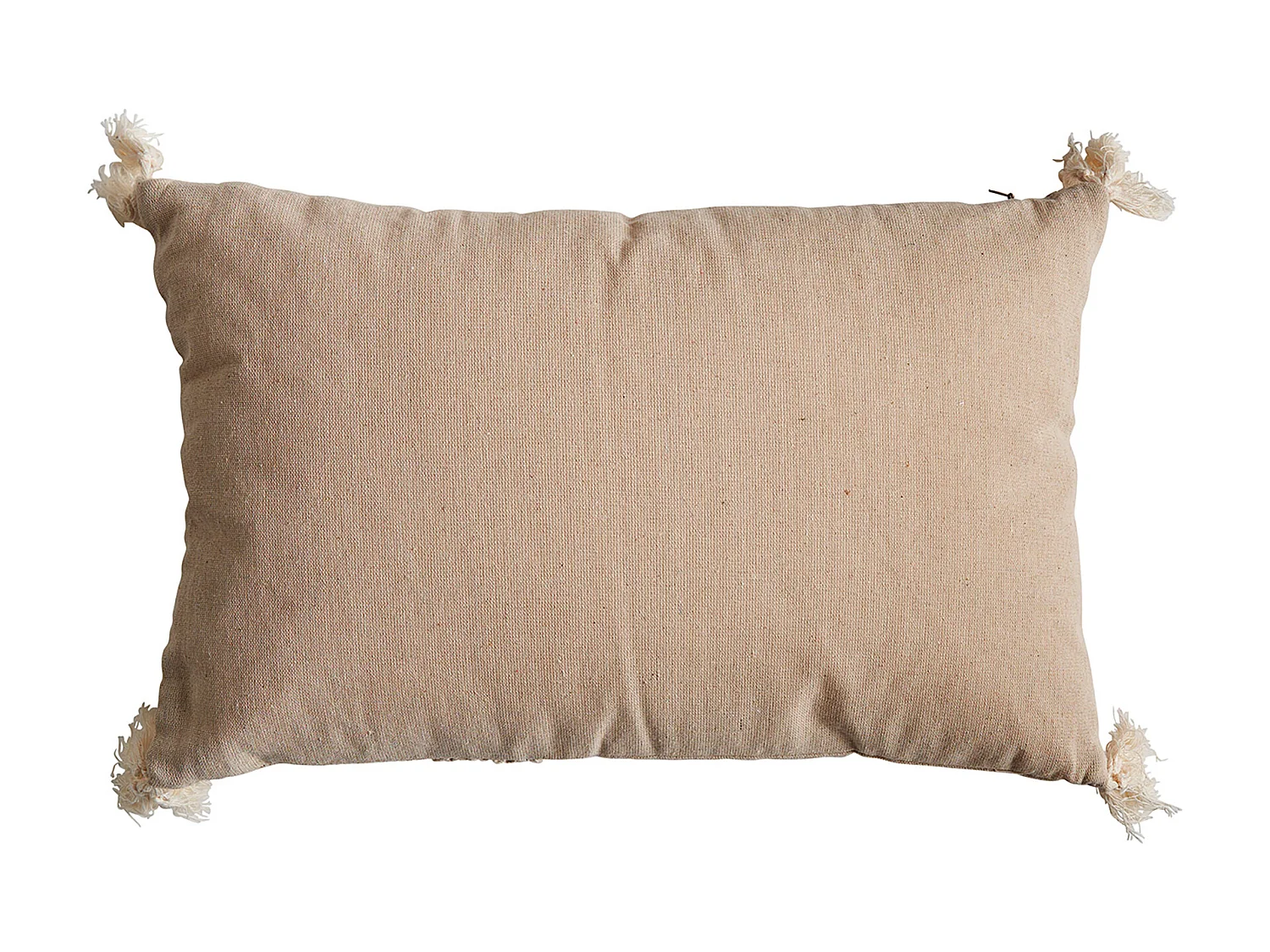 Coussin en polyester beige 42x26x10 cm