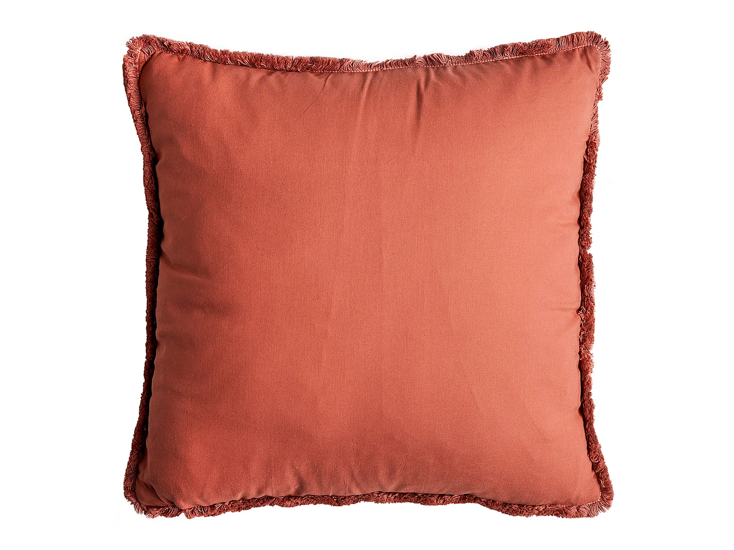 Cojín de poliéster en color rosa de 42x42x10cm