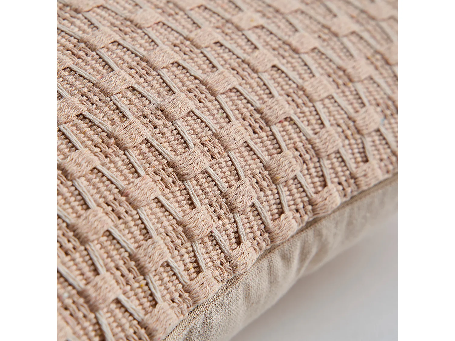 Coussin en lin beige 42x42x10 cm