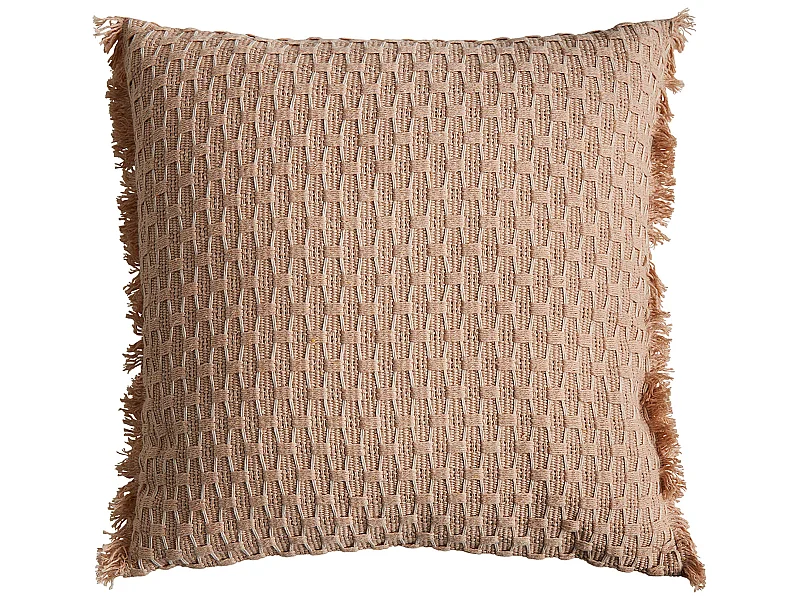 Coussin en lin beige 42x42x10 cm