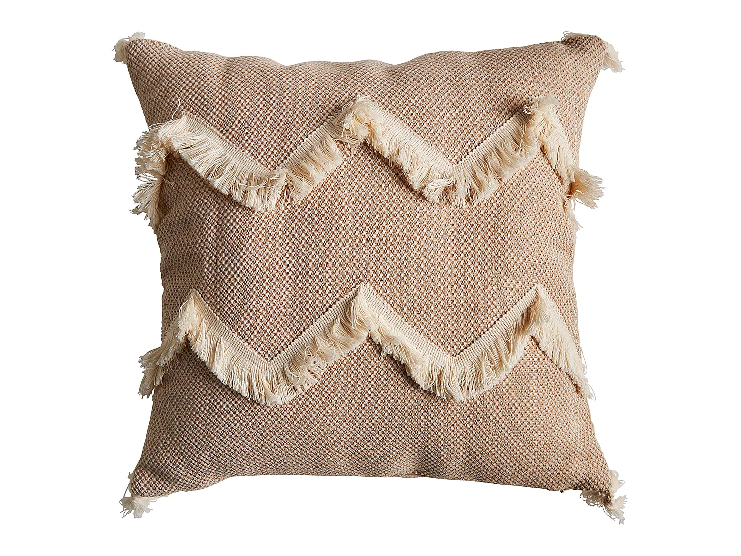 Coussin en jute beige 42x42x10 cm