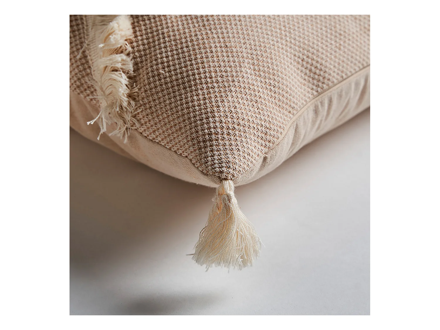 Coussin en jute beige 42x42x10 cm