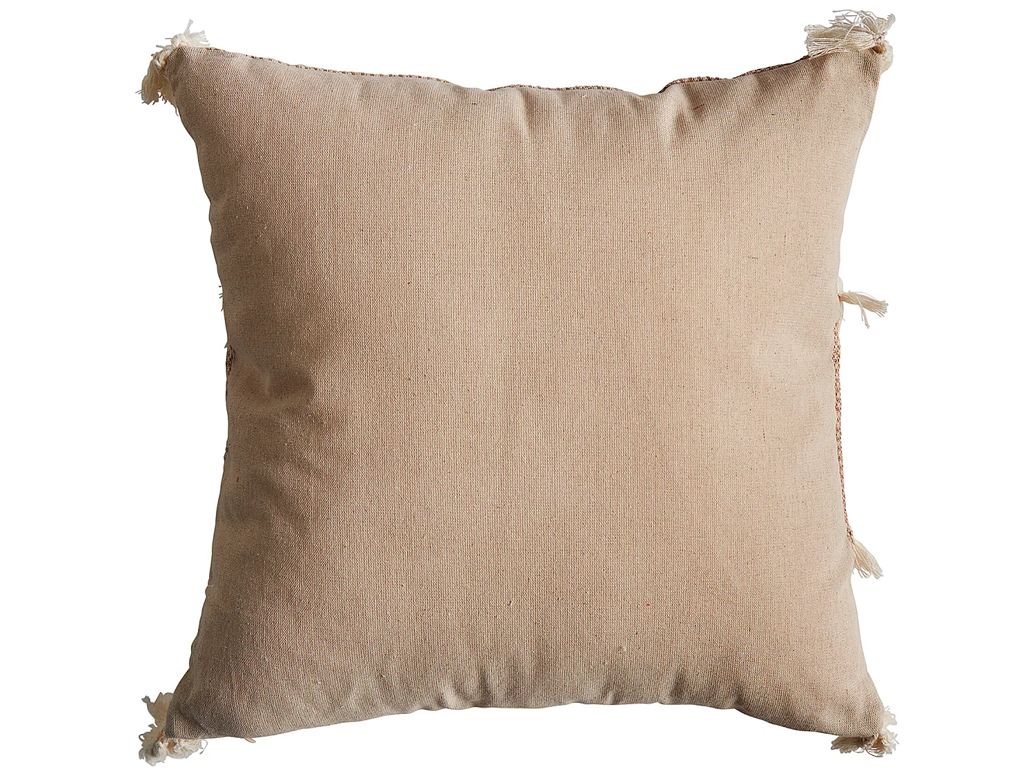 Cojín de yute en color beige de 42x42x10cm