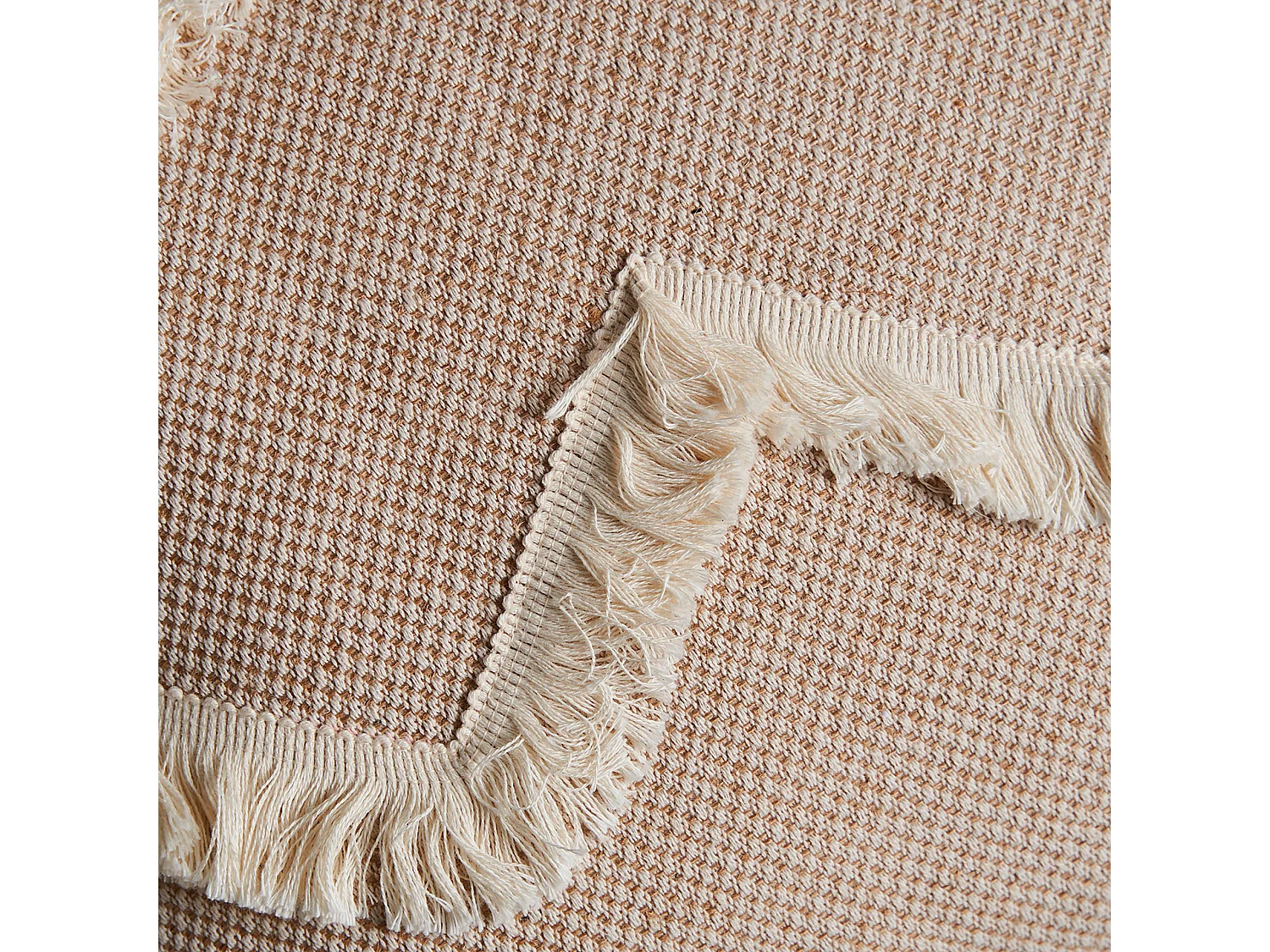 Cojín de yute en color beige de 42x42x10cm