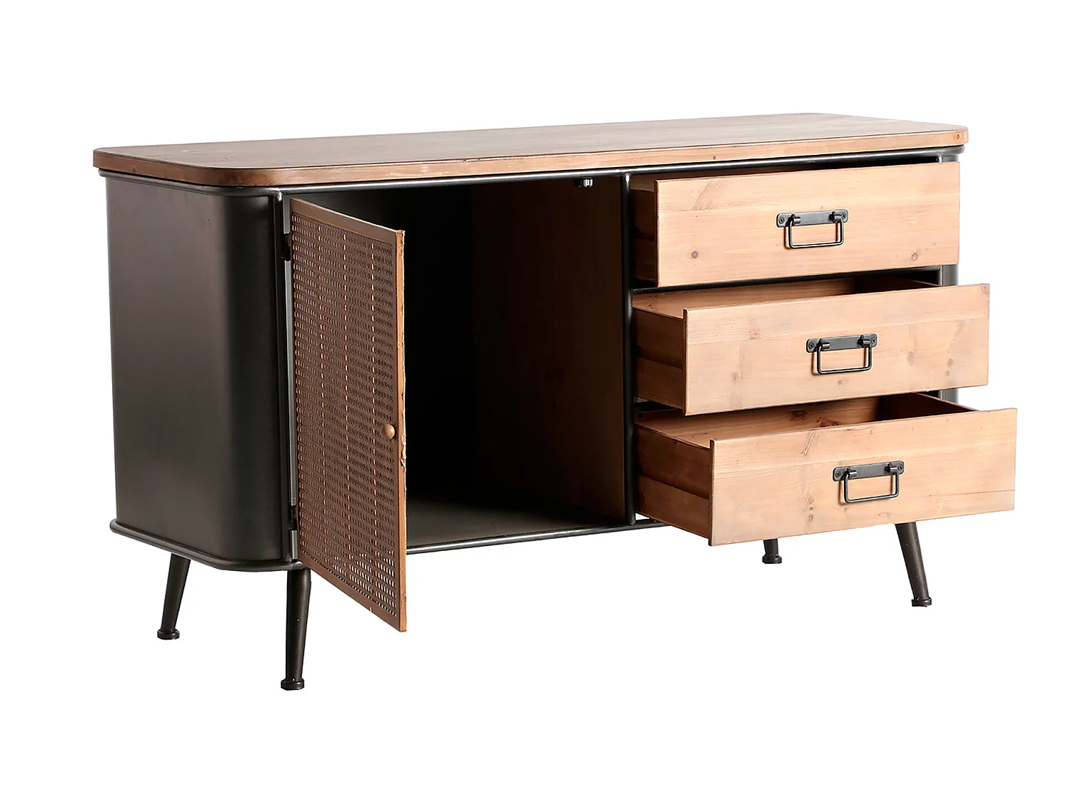 Buffet en fer marron 118x47x68 cm