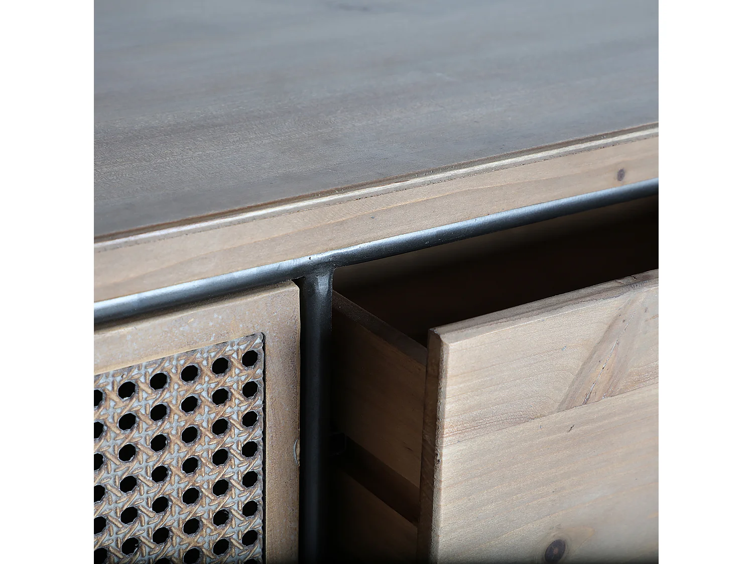 Buffet en fer marron 118x47x68 cm