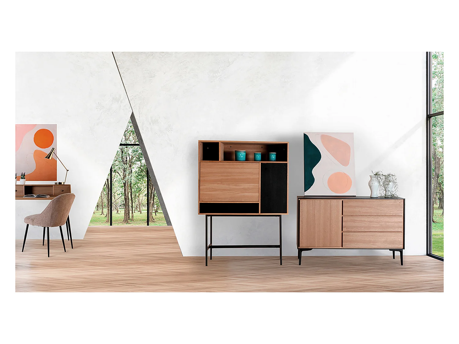Buffet en bois mdf  116x40x75 cm