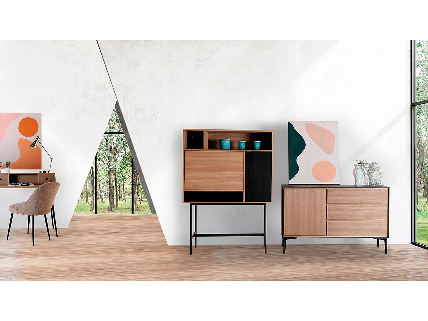 Buffet en bois mdf  116x40x75 cm