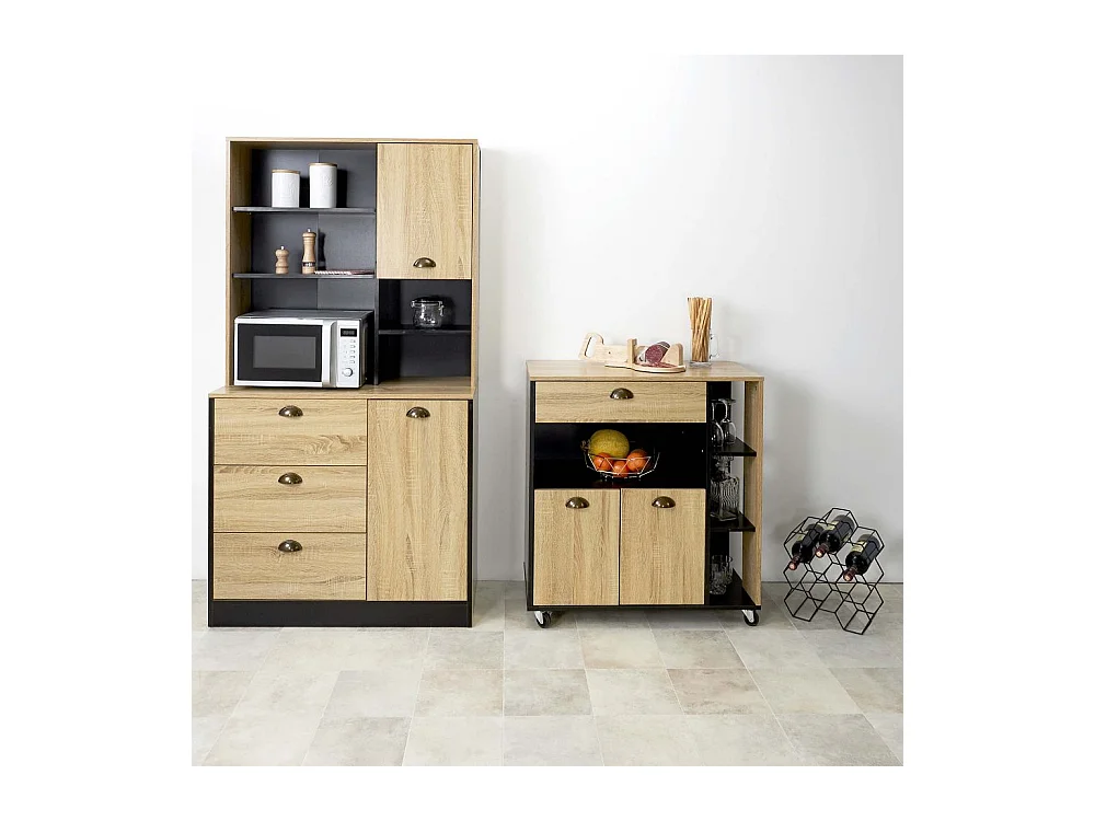 Desserte Cuisine Chef Marron, Noir