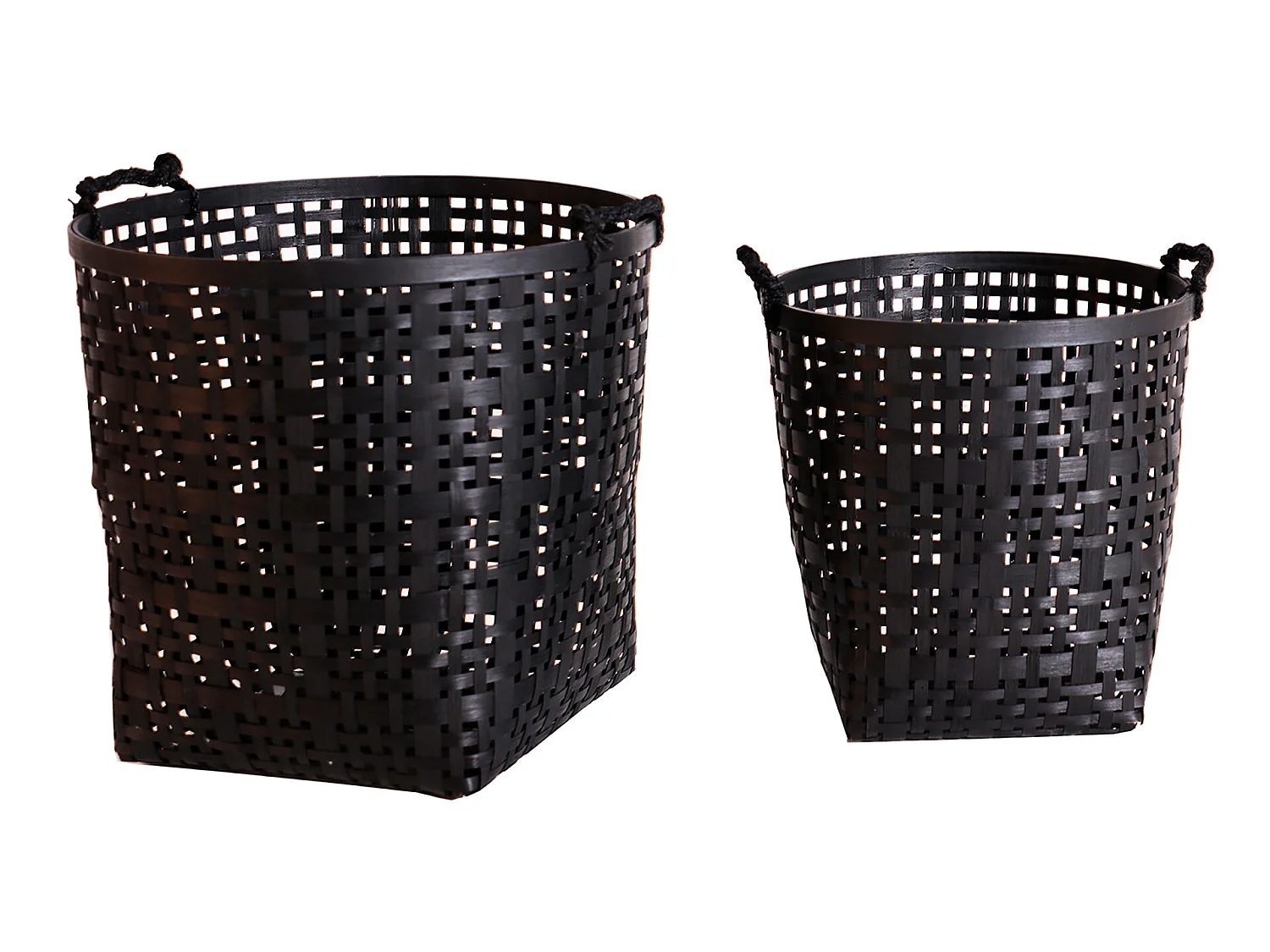 Corbeille en bambou noir 42x42x40 cm